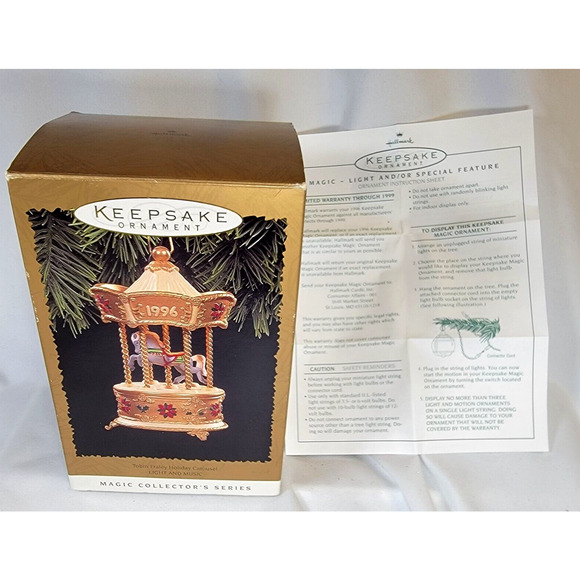 Christmas Tobin Fraley Holiday Carousel Hallmark Ornament #3 Light & Music 1996 - Picture 9 of 11